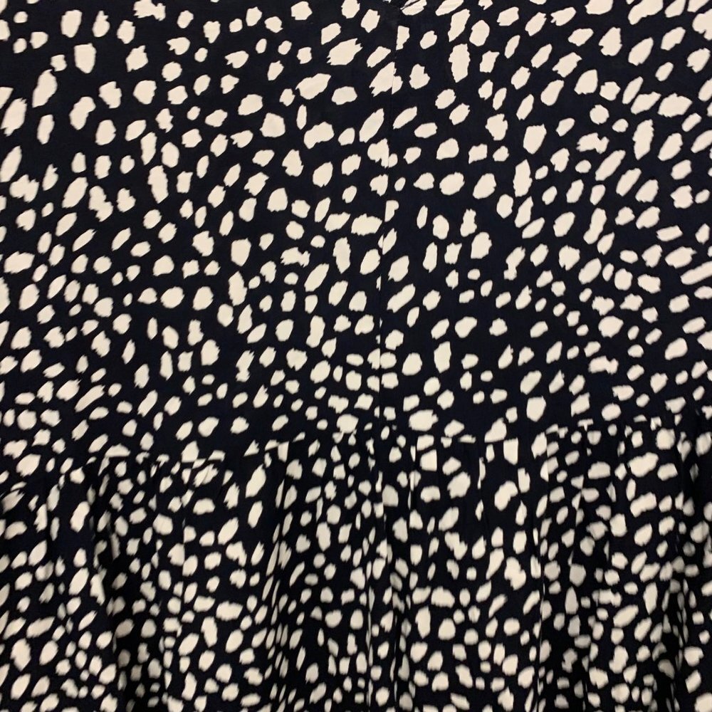 NWOT Loralette Women Plus Mixed Media V-Neck Ruffle dress Sz 26-28 Black White - Picture 7 of 10